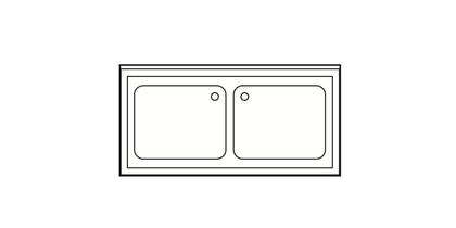 Lavatoio su armadio con doppia vasca - ZeroInox